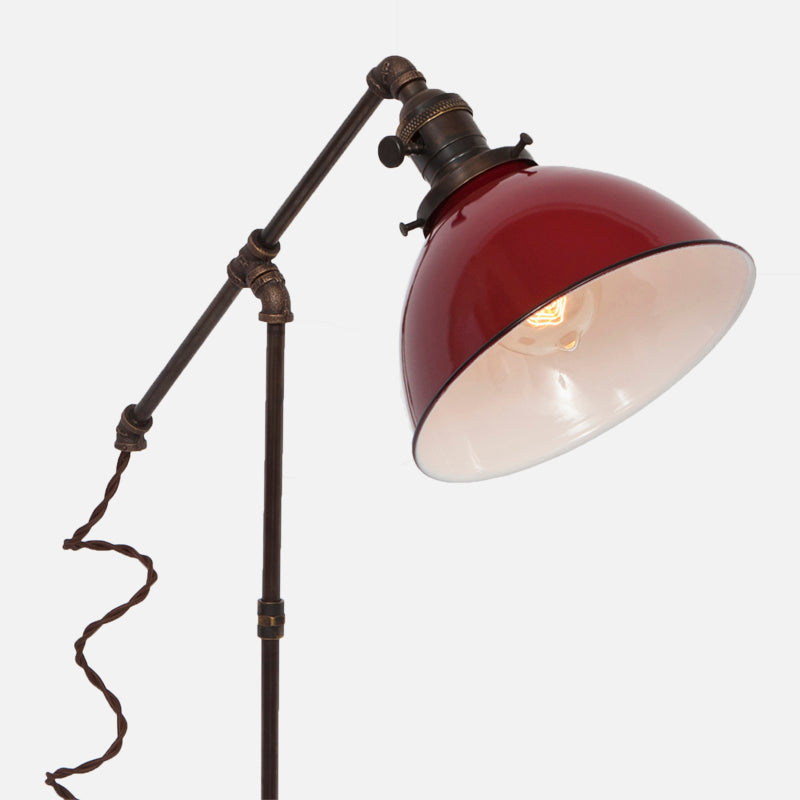 Tee Table Lamp - Red Dome Shade
