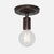 Bare Bulb Flush Mount Ceiling Light - Ebonized Rust
