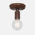 Bare Bulb Flush Mount Ceiling Light - Natural Rust