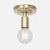 Bare Bulb Flush Mount Ceiling Light - Raw Brass
