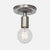 Bare Bulb Flush Mount Ceiling Light - Vintage Silver