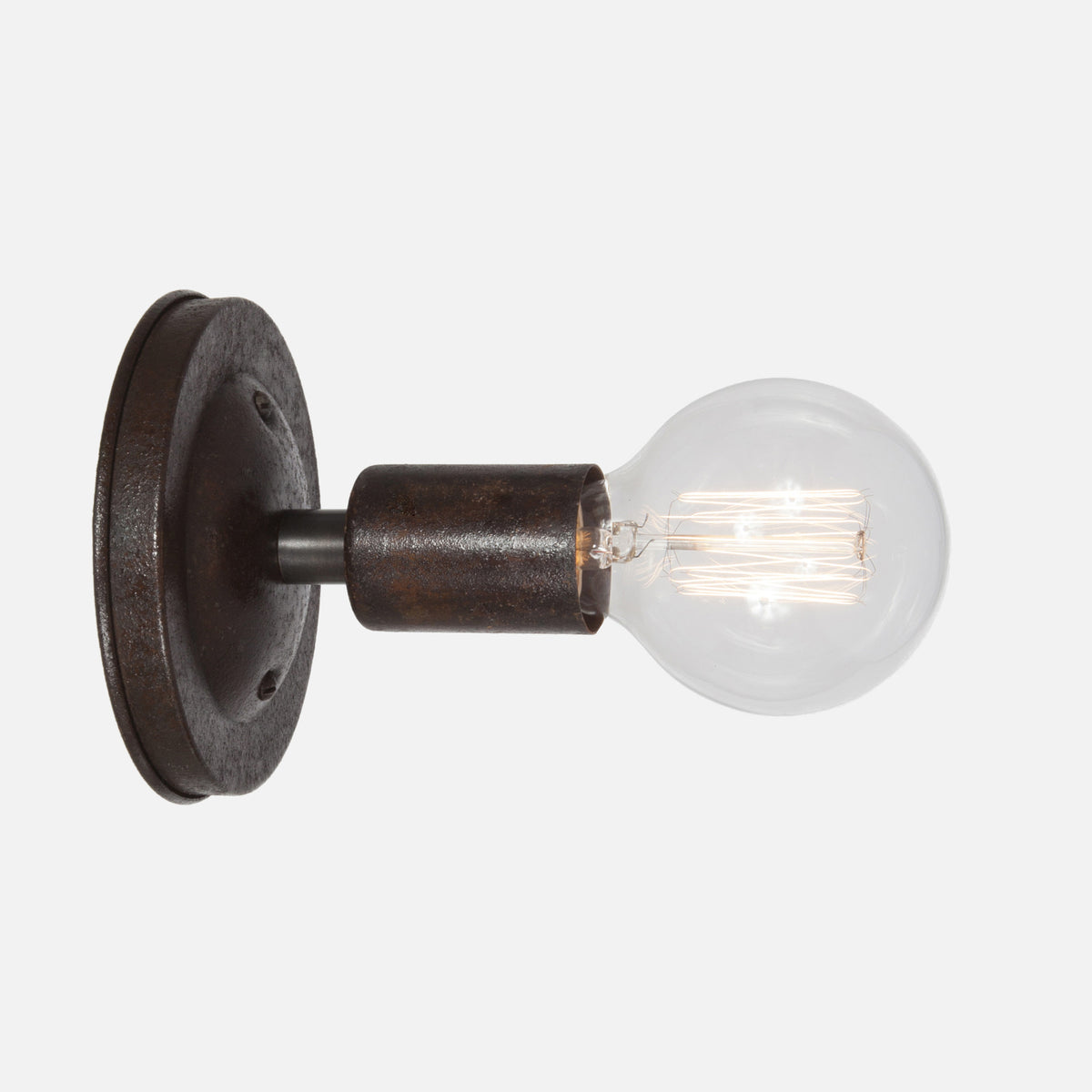 Bare Bulb Wall Sconce - Ebonized Rust