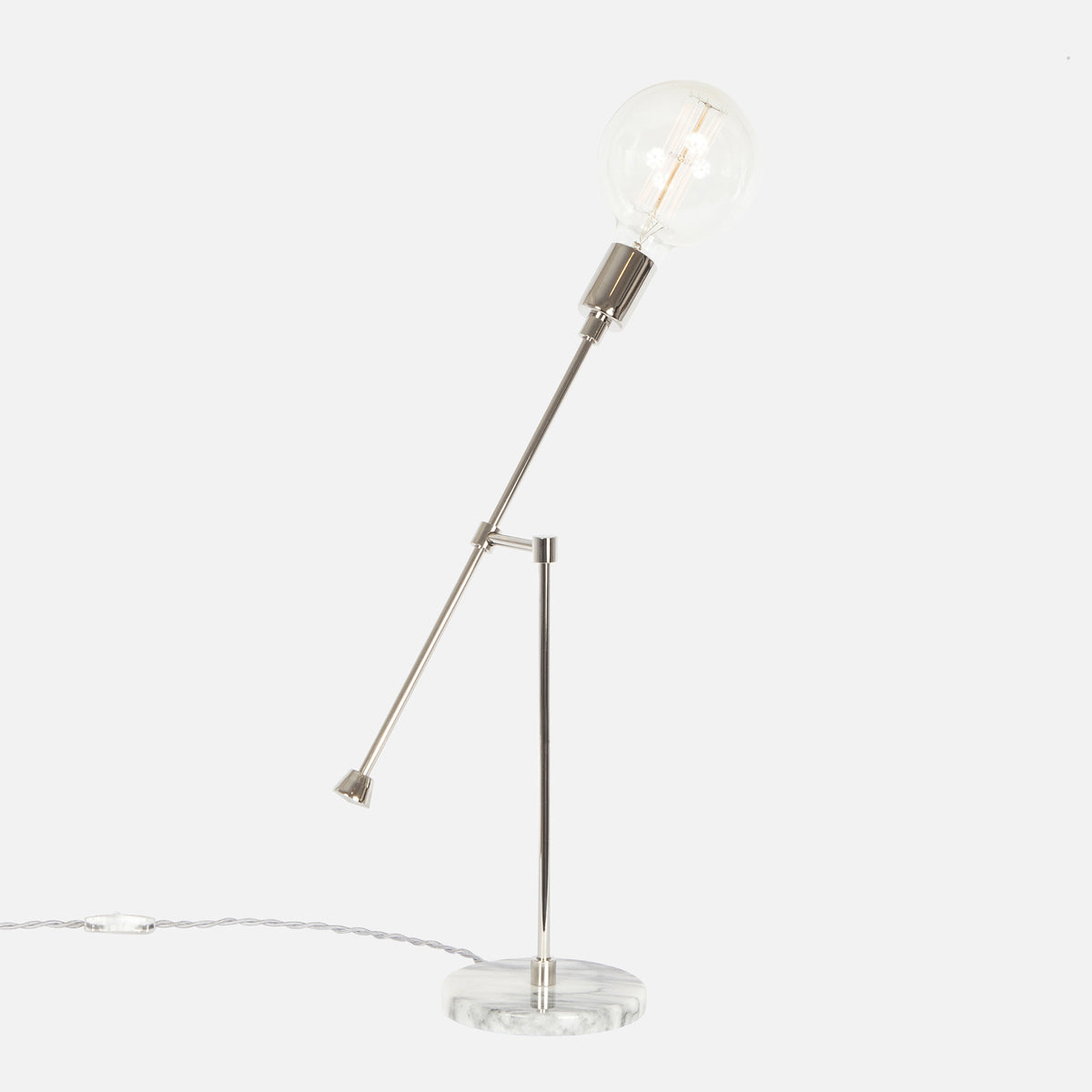 Counterbalance Bare Bulb Table Lamp - Polished Nickel - Back Detail