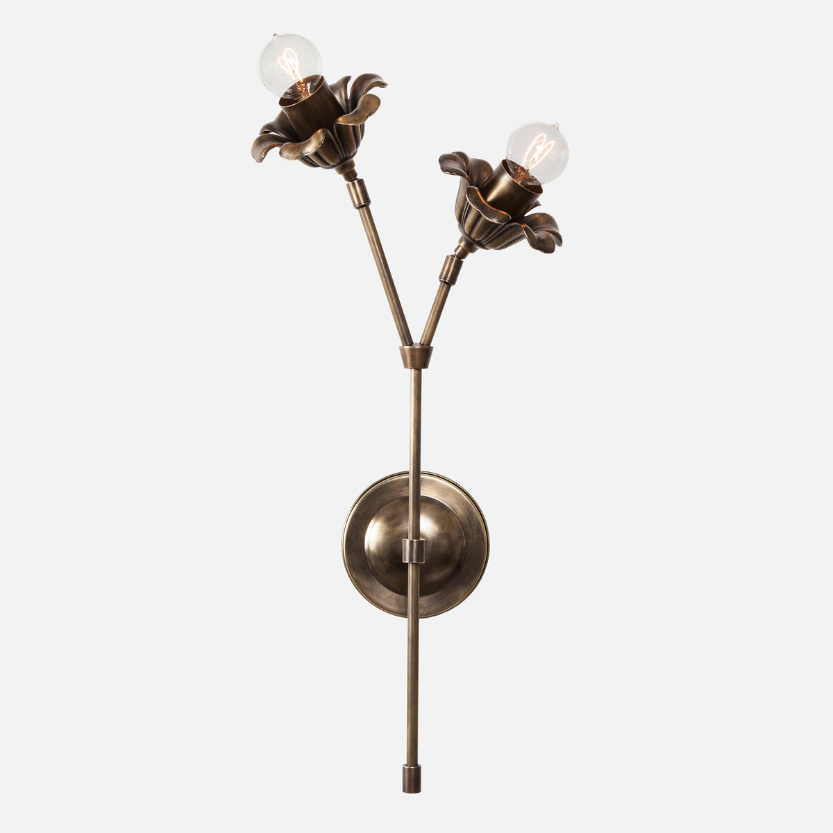 Bloom Wall Sconce Double Stem Front View