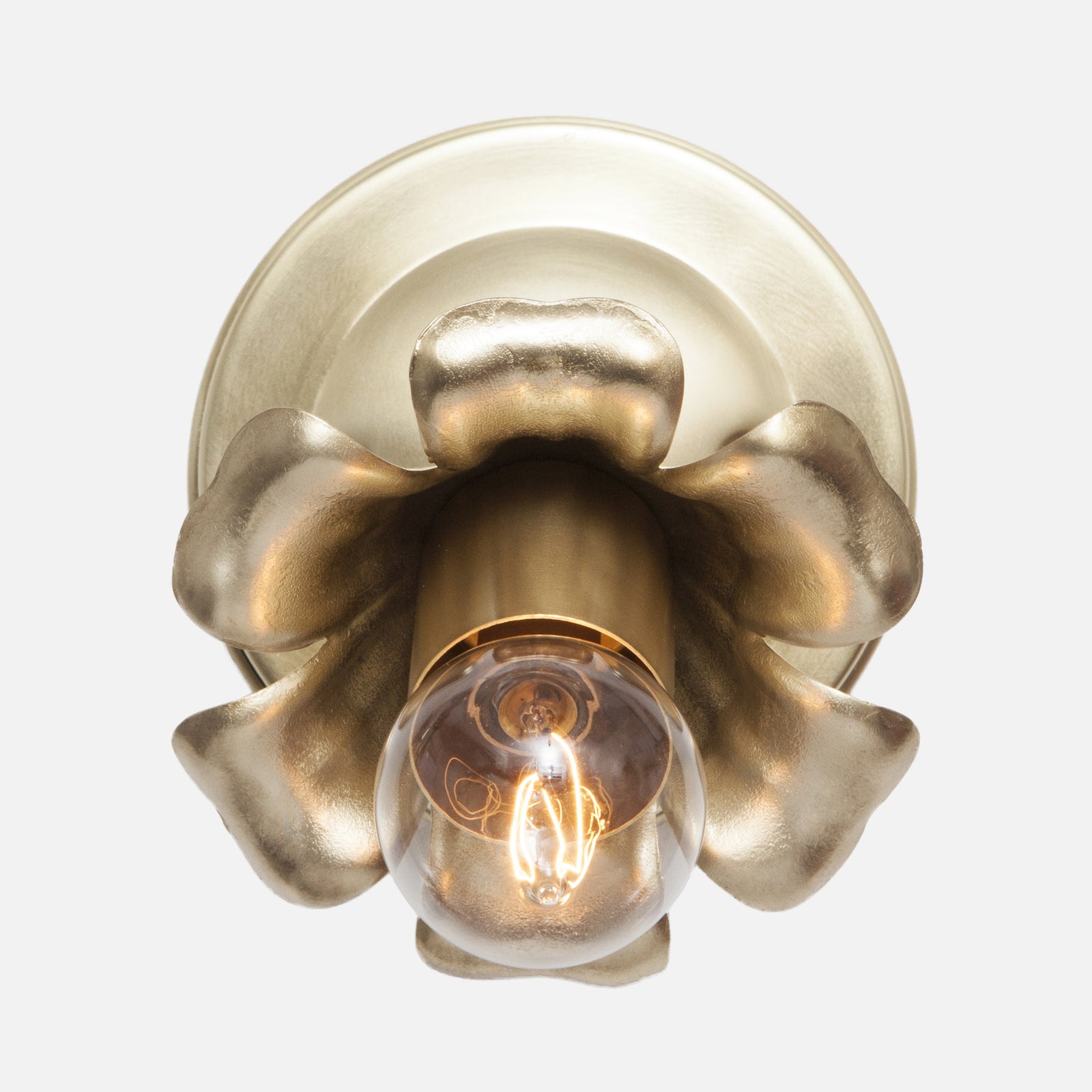 Bloom Flush Mount Wall Sconce - Hardwire - Raw Brass Patina