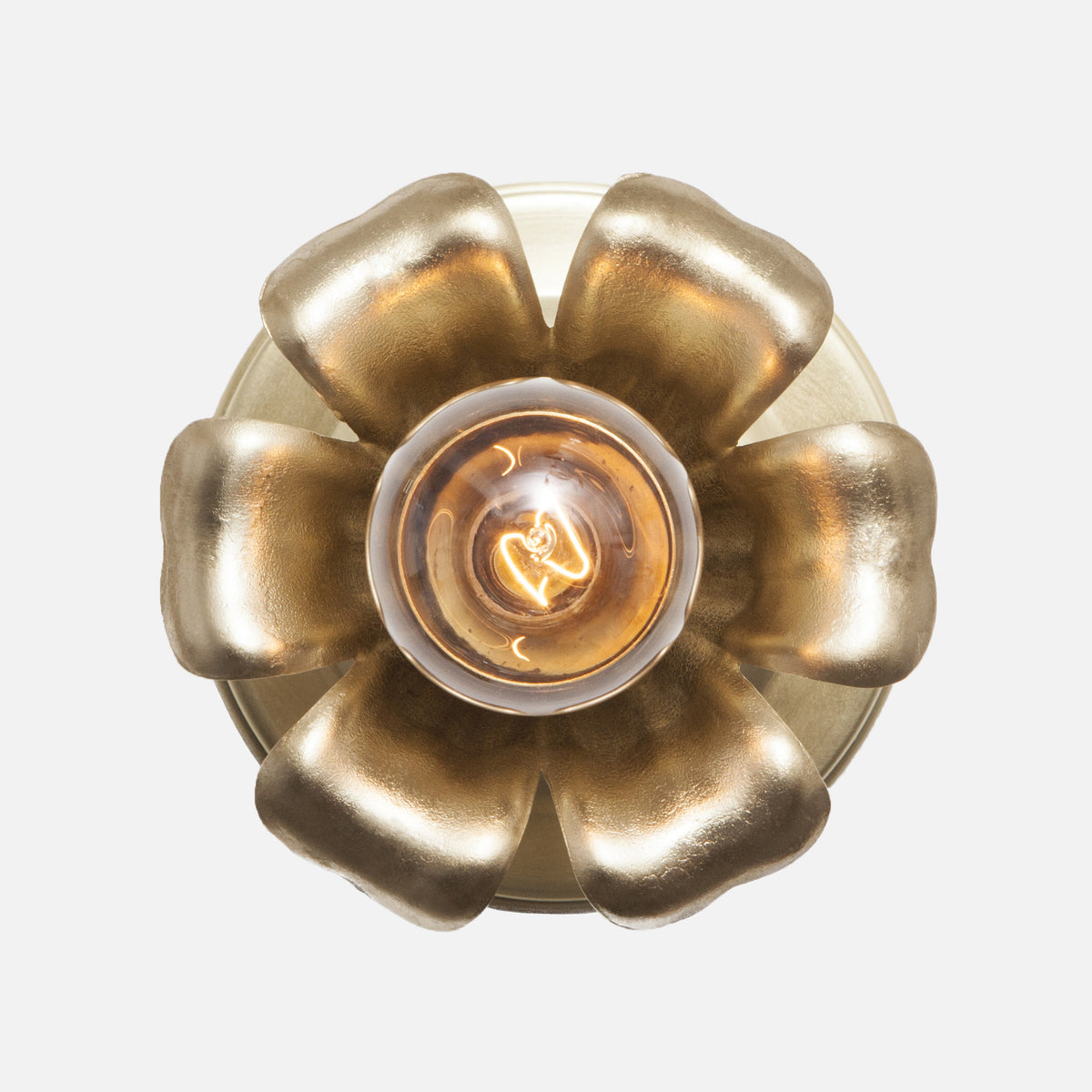 Bloom Flush Mount Wall Sconce - Raw Brass Patina - Detail