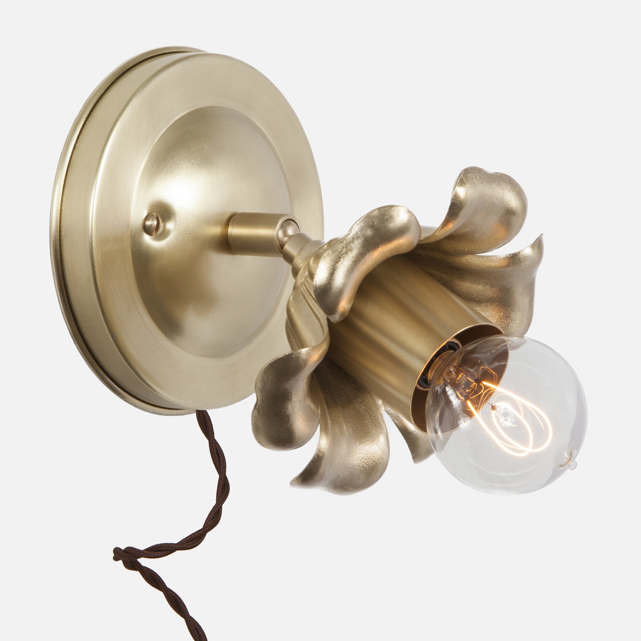 Bloom Wall Sconce Plug In Satin Brass Flea Market Rx