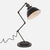 Zig Brass Pipe Table Lamp - Black Porcelain Enamel Dome Shade