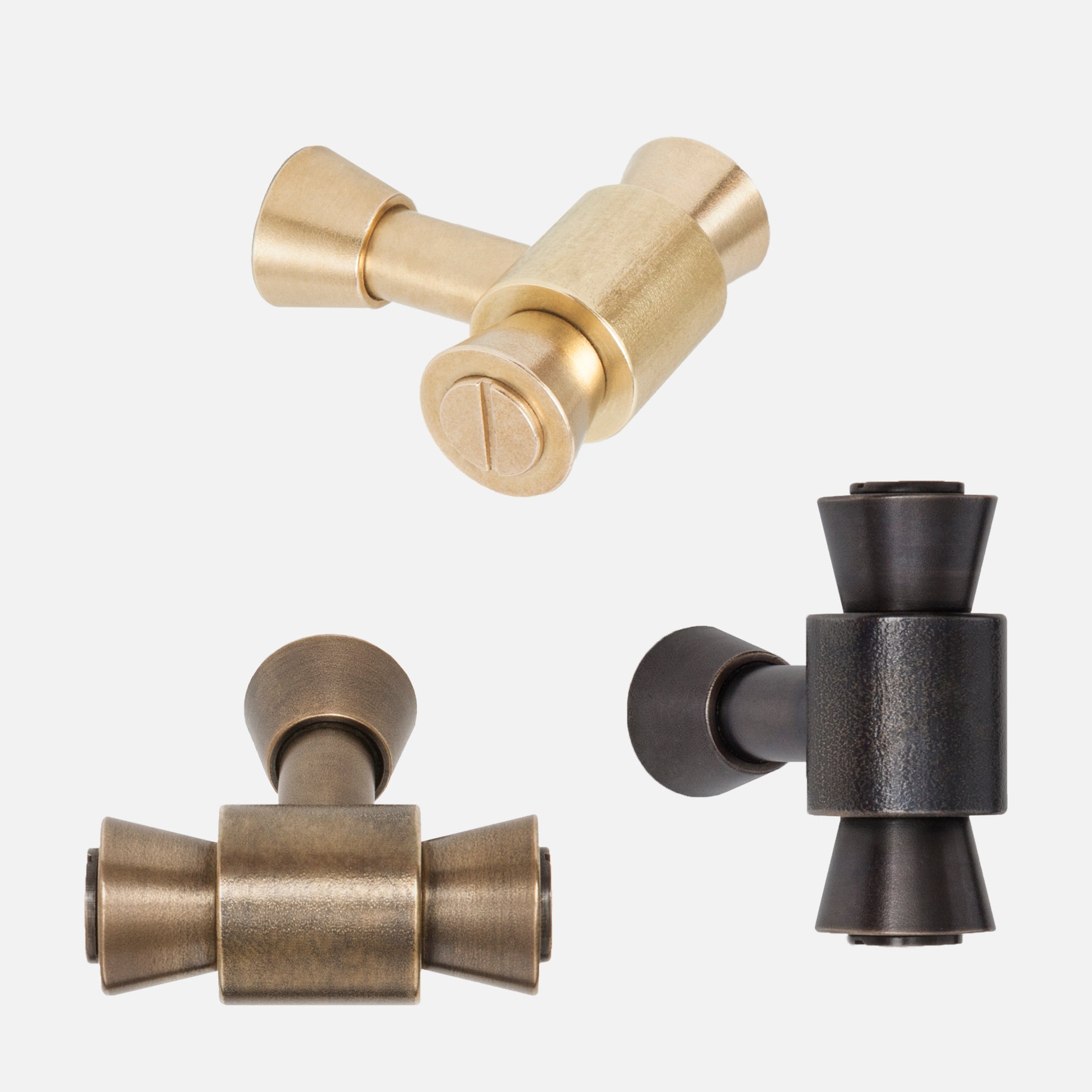 Brancusi Cabinet Knob - Raw Brass Drawer Pull | Flea Market Rx, image size:1951x1951