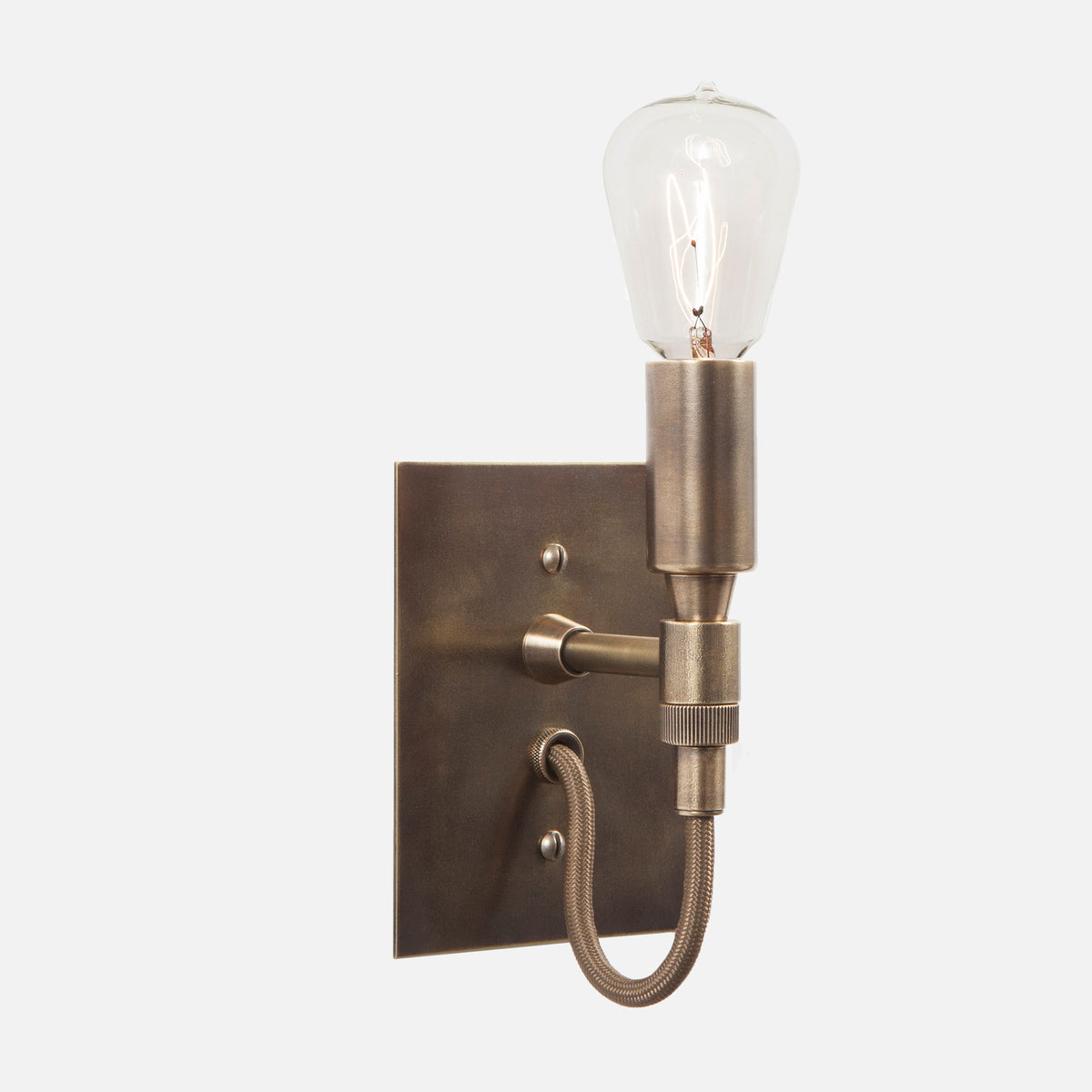Bespoke Mini Wall Sconce - View 2 - Vintage Brass Patina