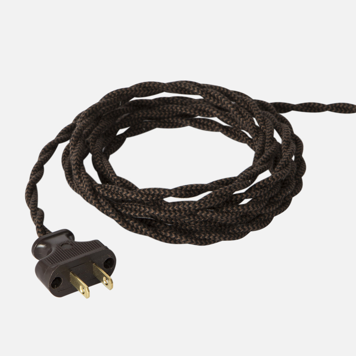 Dome Table Lamp - Vintage Brass - Black/Brown Zig Zag Twisted Cord