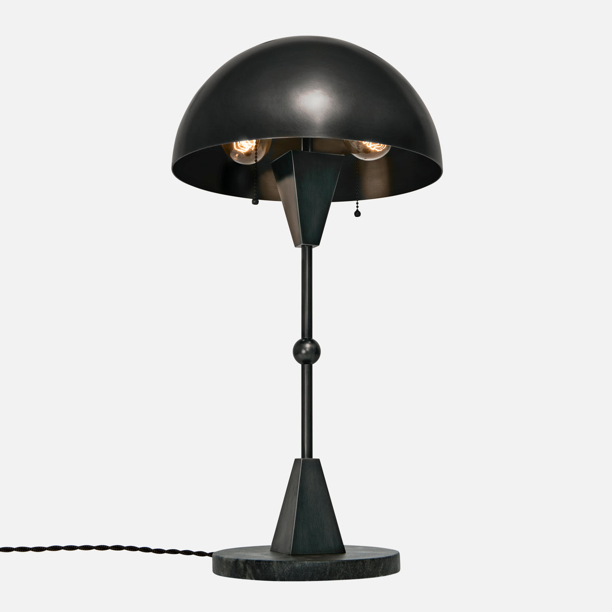 Dome Table Lamp in Blackened Brass - Upview