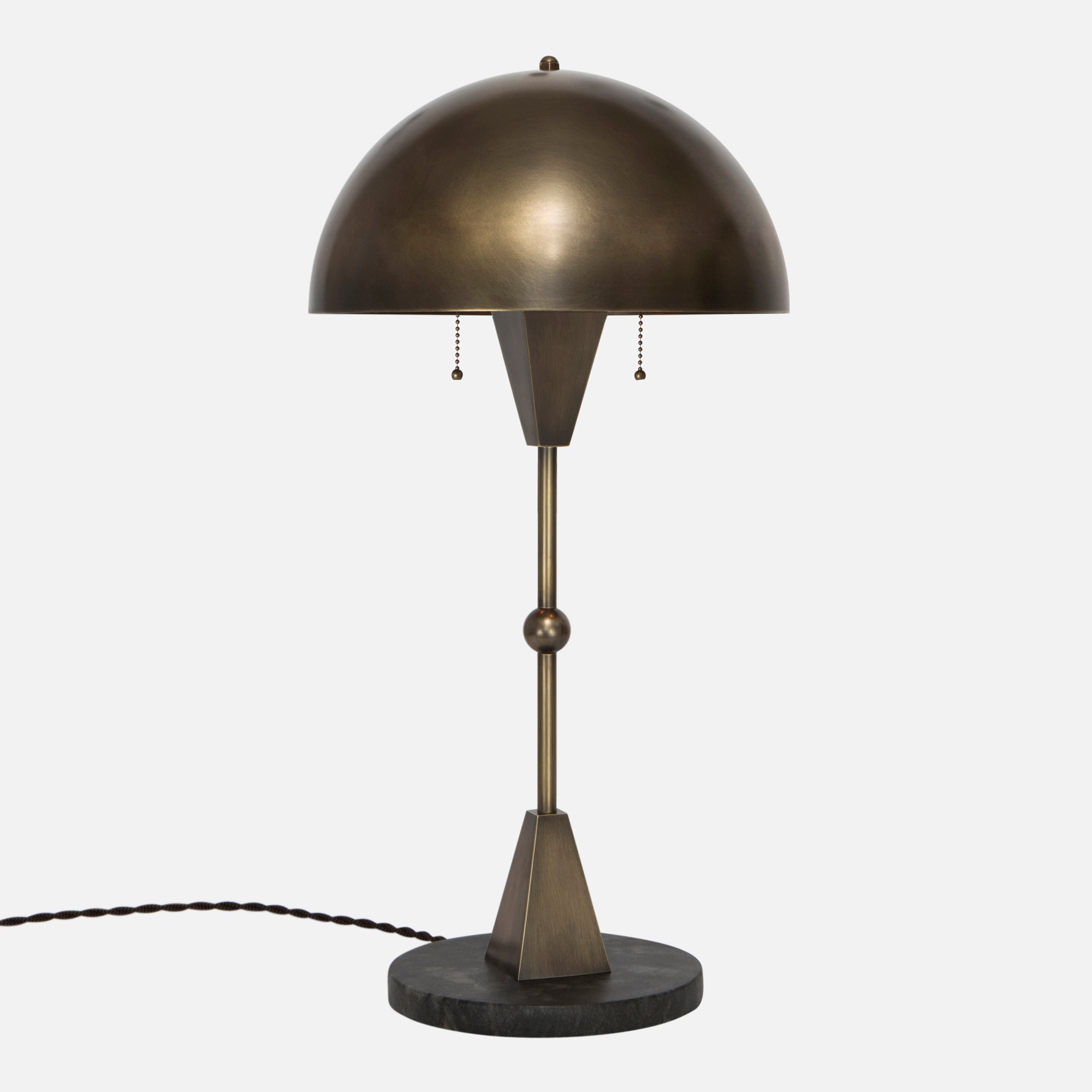 Dome Table Lamp in Vintage Brass - Side View