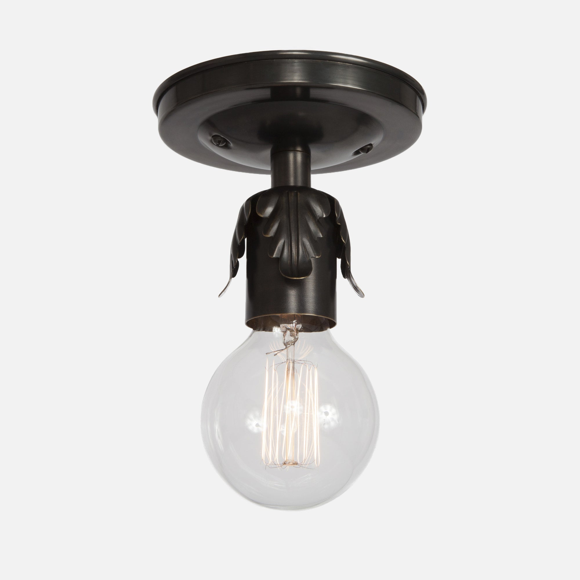 Fleurette Flush Mount Ceiling Light - Ebonized Brass