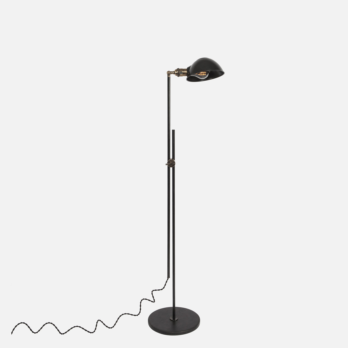 Otis Articulating Floor Lamp - Upright View - Slanted Shade