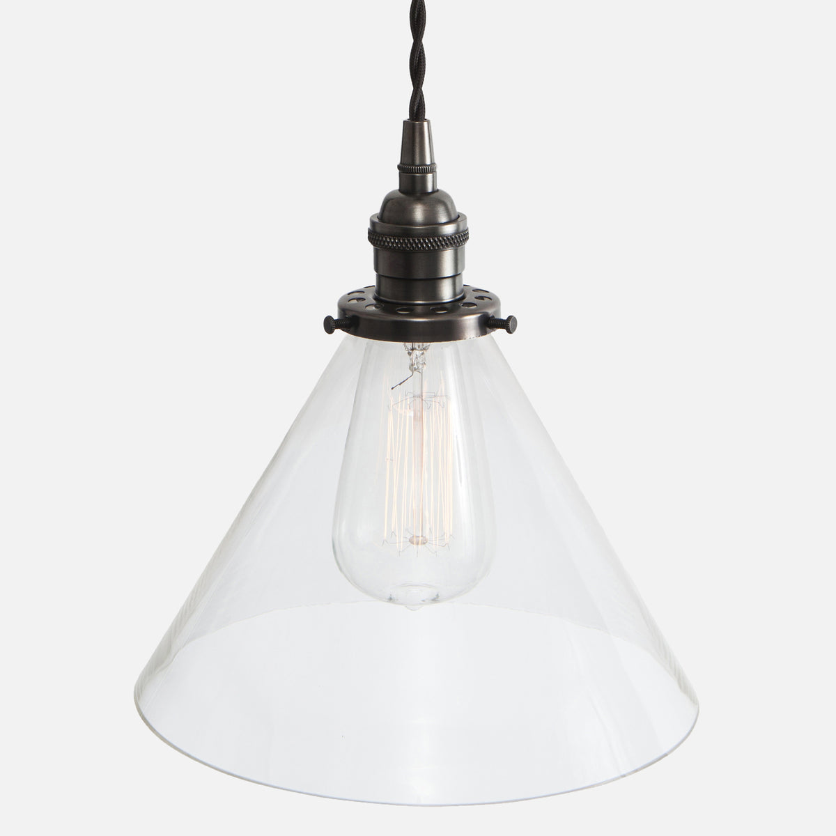 Vintage Socket Pendant - Glass Cone