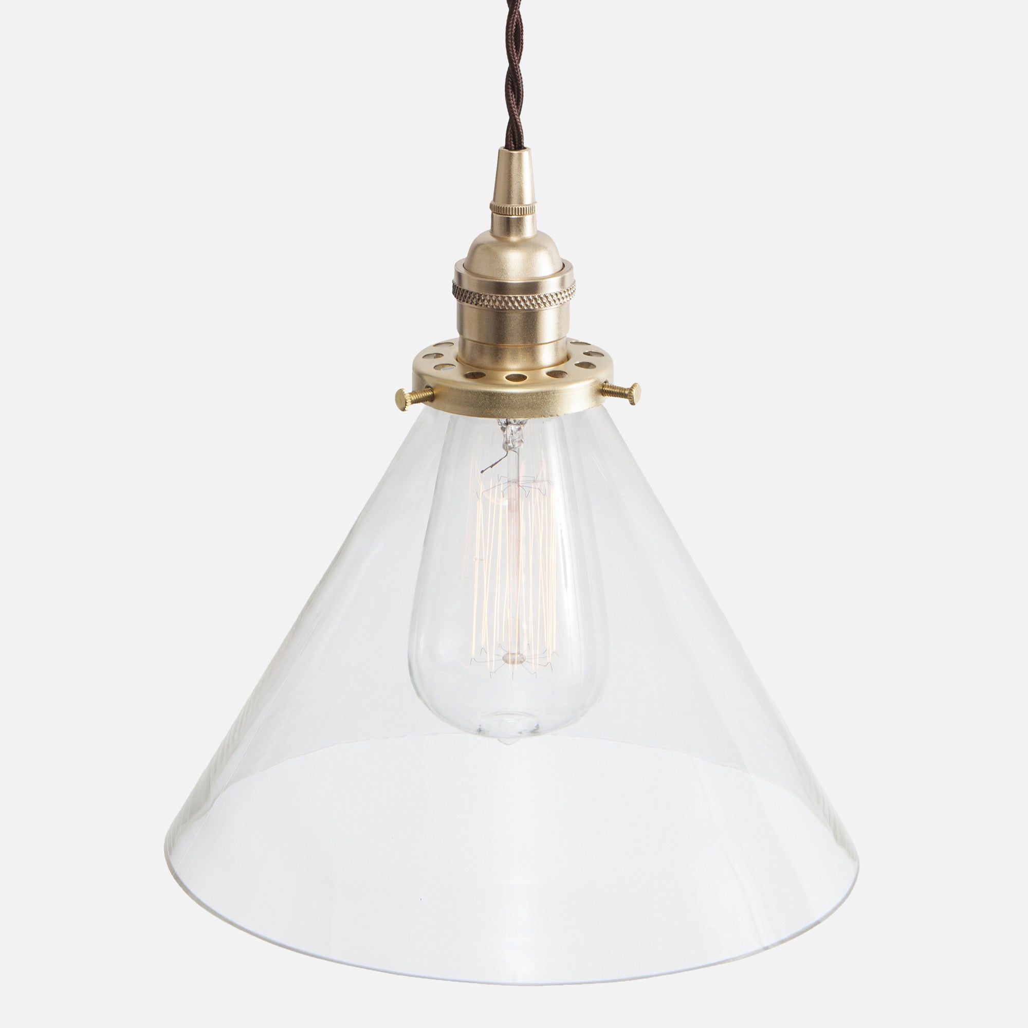 Curated visual reference: Picture Idea: Vintage Socket Pendant Light Glass Cone Shade Vintage Brass