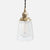 Vintage Socket Pendant Light - Clear Glass Straight Bell Shade - Raw Brass Patina