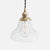 Vintage Socket Pendant Light - Clear Glass Curved Bell Shade - Raw Brass Patina