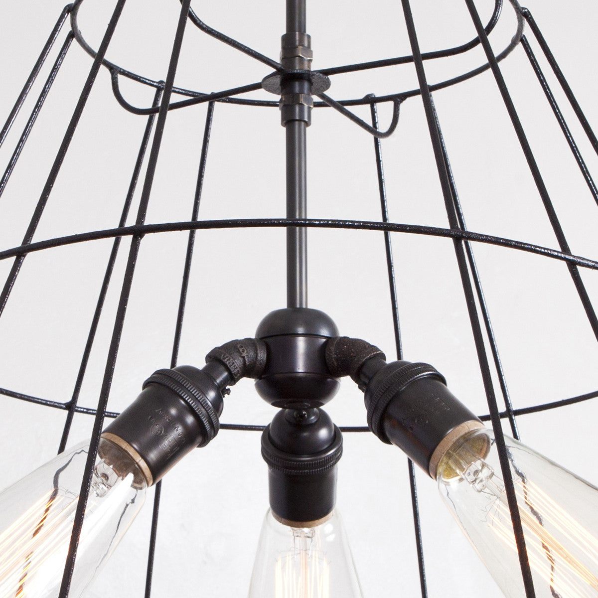 Vintage Lampshade Frame Chandelier - 6 Light - Detail