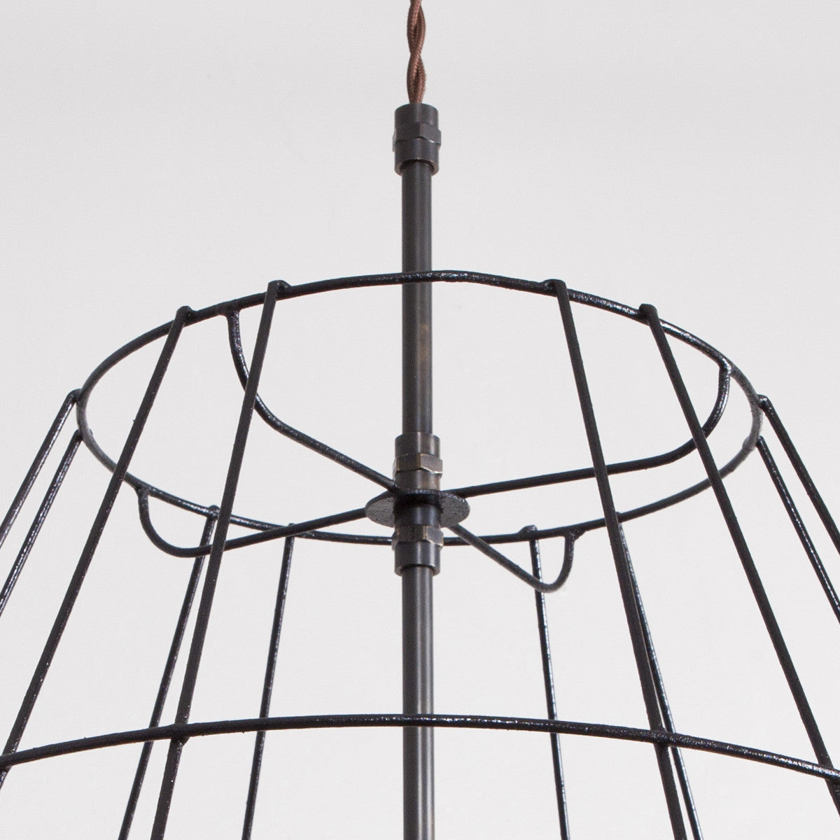 Vintage Lampshade Frame Chandelier - 3 Light - Detail