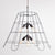 Vintage Lampshade Frame Chandelier - 6 Light